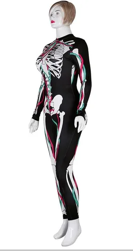 Vista 2 de Sister Amy Disfraz de esqueleto de calavera de Halloween para mujer