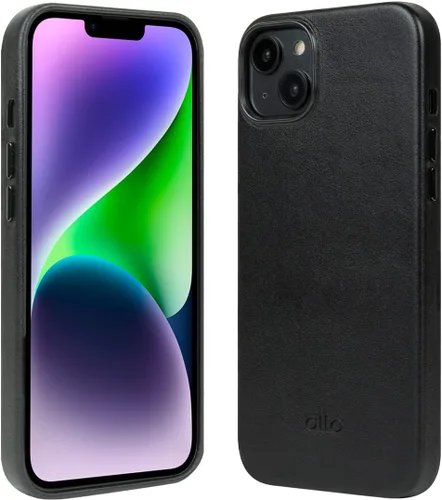 Vista 10 de alto Funda de cuero compatible con iPhone 15 Plus y 14 Plus, serie original, funda protectora de cuero italiano (6.7 pulgadas, marrón)