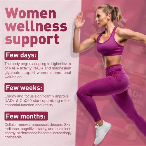 Vista 7 de Totaria Suplemento NAD+ para mujeres - Suplemento NAD Trans-Resveratrol con magnesio, CoQ10, PQQ, Ashwagandha, péptido de colágeno - Alternativa NMN