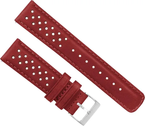 Vista 2 de Barton Racing & Rally Horween - Correas de cuero con barras de resorte de liberación rápida integradas, longitud estándar para muñecas de 5 a 8