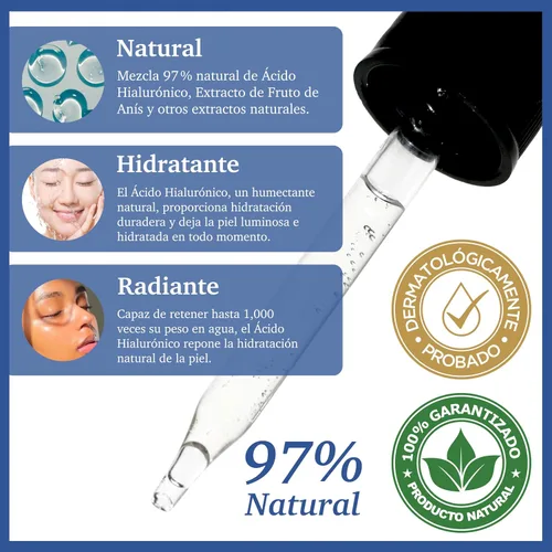 Vista 2 de Purifect - Suero facial enriquecedor de ácido hialurónico, suero ultra hidratante e hidratante para la cara, equilibra la textura de la piel