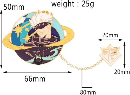 Vista 2 de Anime Jujutsu Kaisen Enamel Pins - Jujutsu Kaisen Character Figure Cosplay Lapel Pin Metal Brooches Badges Gifts for Fans