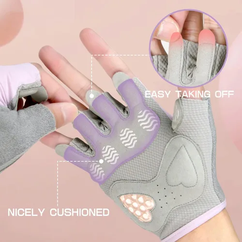 Vista 8 de Jaffick Guantes de entrenamiento ligeros para mujer Guantes de fitness transpirables con agarre antideslizante para gimnasio, levantamiento