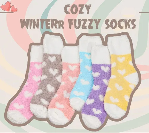 Vista 6 de Plush Slipper Socks Women - Colorful Warm Fuzzy