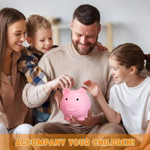 Vista 5 de Gerrii 9 hucha de plástico a granel para niños, caja de dinero de cerdo grande, irrompible, caja de ahorro para adultos, niñas, niños, Pascua