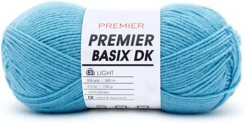 Vista 48 de Premier Yarns Basix DK - Hilo de peso, hecho de acrílico, hilo ideal para ganchillo y tejido, lavable a máquina, rubor, 3.5 onzas, 306 yardas