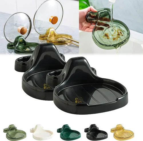 Vista 12 de Espátula de cocina multifunción, soporte para espátula de cocina multifuncional, soporte para cucharas con soporte para tapa, espátula de cocina