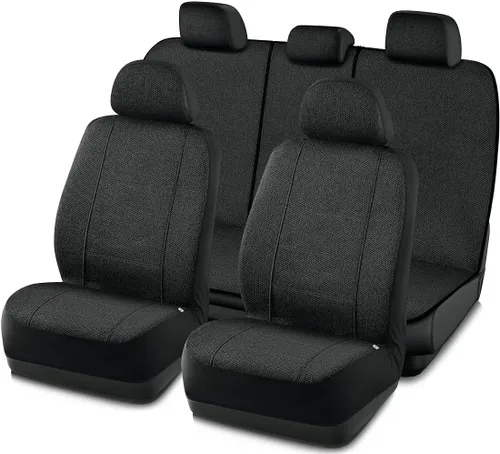 Vista 7 de Road Comforts Fundas de asiento de coche para asiento delantero, respaldo alto, protector de asiento de lino transpirable resistente, compatible
