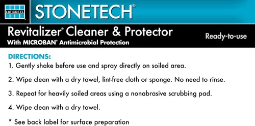 Vista 5 de Limpiador y protector Revitalizer para superficies y encimeras de piedra natural, espray de 24 onzas, aroma cítrico de StoneTech, RVR12-22S