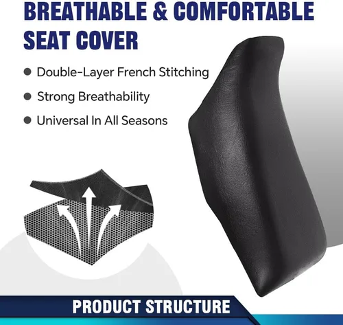 Vista 3 de PIT66 Funda para Asiento Negra Compatible con Honda Fourtrax 300 1988-2000 Funda para Asiento Weather-Resistant Black Replacement Seat Cover with