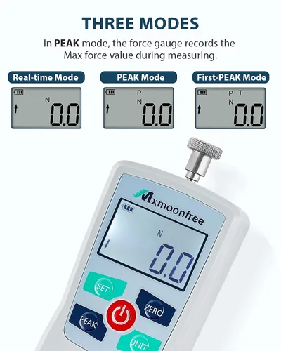 Vista 3 de 5N Medidor de fuerza digital Push Pull Tester portátil con estuche Auto Backlit LCD Large Screen Auto Power Off Units N/LB/Kg/Oz High Precision