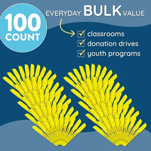 Vista 5 de Blue Summit Supplies Paquete de 100 resaltadores amarillos con punta de cincel a granel para aulas, resaltadores delgados de bolsillo, amarillos a