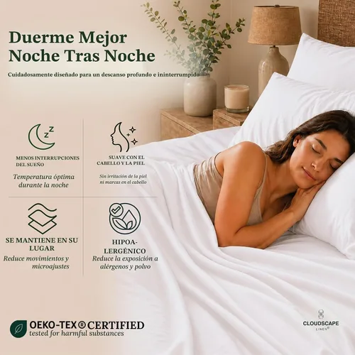 Vista 4 de CLOUDSCAPE LINEN Sábanas de cama individuales de lujo 100% algodón egipcio 01. blanco