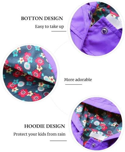 Vista 27 de Arshiner Chamarra impermeable con capucha para niña, para bebé y niño