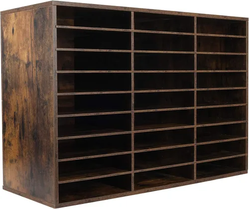 Vista 10 de TQVAI Organizador de literatura de madera, 12 ranuras para 6000 hojas de papel A4, organizador de almacenamiento de archivos de papel de escritorio
