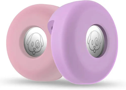 Vista 10 de Cibaabo - Soporte de AirTag para collar de mascota, con funda de silicona, para collar de mascota de 0.8 a 1.2 pulgadas