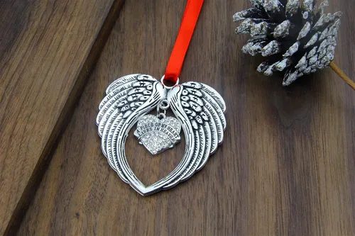 Vista 4 de JUPPE Regalos conmemorativos, regalos de condolencias por la pérdida de un padre amado, madre, alas de ángel, adorno de Navidad, decoración de un Un