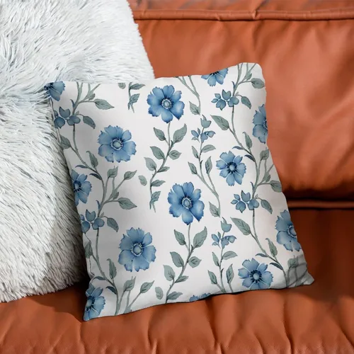 Vista 7 de Mughal - Funda de almohada de flor en monzón, diseño de loto azul, funda de cojín moderna, decorativa, decoración del hogar para sofá, cama
