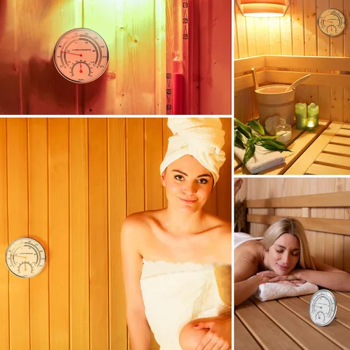 Vista 6 de Marsrut Termómetros de sauna Fahrenheit e higrómetro, medidor de medición de temperatura, higrotermógrafo de esfera interior, accesorios