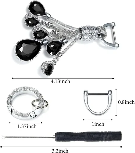 Vista 3 de Bling Crystal - Llavero de diamantes de imitación para mujer, llavero de moda