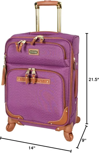 Vista 6 de Steve Madden Designer Luggage Collection - Maleta ligera y expandible de lado suave para hombres y mujeres, bolsa de transporte duradera de 20
