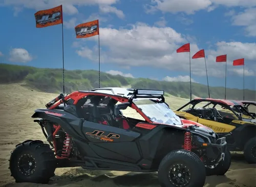 Vista 4 de JLP 3.5 pies de alto 1/4 en poste 19x12 en bandera látigo go kart fuera carretera fuera puerta deportes 4X4 Glamis PWC-ATV-UTV-SXS México