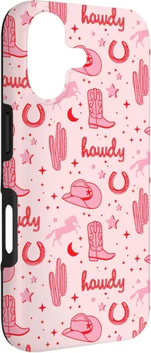 Vista 3 de Funda estética para iPhone 17, diseño de vaquera rosa pastel