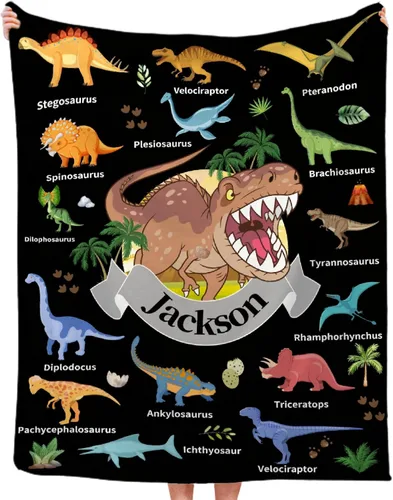 Vista 23 de Regalos de Mantas de Dinosaurio de Navidad Súper Suaves y Ligeras de Franela para Niños, Adultos, Adecuadas para Sofá, Cama, Campamento, Viajes