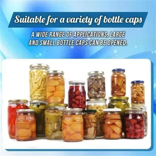 Vista 5 de Abrelatas de acero inoxidable ajustable para manos débiles, abridor de latas de acero inoxidable ajustable, abridor de tapas herméticas, accesorios