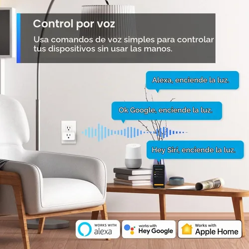Vista 4 de TP-Link Tapo Apple HomeKit Smart Plug Mini, diseño compacto, 15A/1800W máximo, configuración súper fácil, funciona con Siri, Alexa y Google Home
