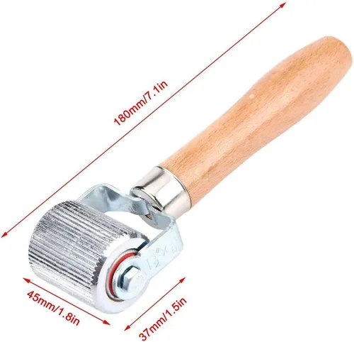 Vista 3 de Herramienta de reparación de neumáticos de parche, herramienta de reparación de rodillos de rodamiento de bolas con mango de madera para rueda