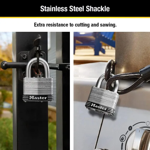 Vista 3 de Master Lock 5SSKAD - Candado de acero inoxidable para exteriores con llave, 1 paquete