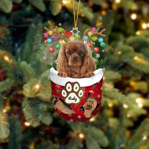 Vista 48 de Adornos personalizados de Pug cervatillo – Decoración personalizada para árbol de Navidad con patas de bolsillo de nieve