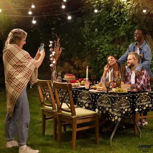 Vista 6 de KatchOn, Mantel de Feliz Año Nuevo – 108 x 54 pulgadas, paquete de 3 Decoraciones de Feliz Año Nuevo 2026 Mantel de Feliz Año Nuevo 2026