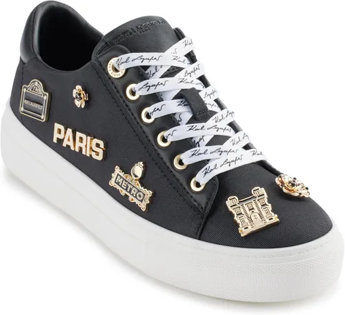 Vista 14 de Karl Lagerfeld Cate Pins - Tenis con cordones para mujer Negro