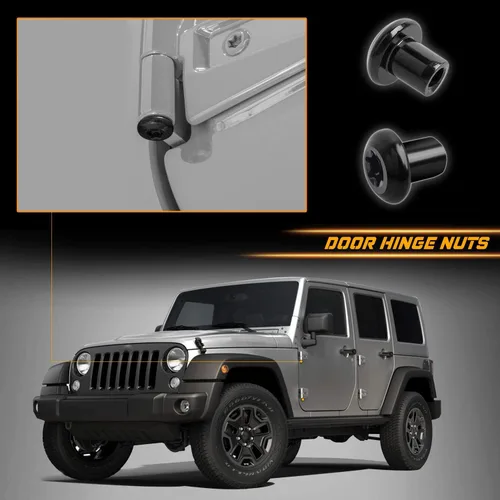 Vista 4 de NDRUSH Tuercas de bisagra de puerta Cerradura de bisagra antioxidante compatible con Jeep Wrangler JK 2007-2018
