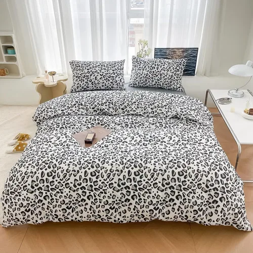 Vista 13 de Juego de funda de edredón de gatos, tamaño individual, ropa de cama 100% algodón, varios patrones de gatos de dibujos animados impresos en blanco