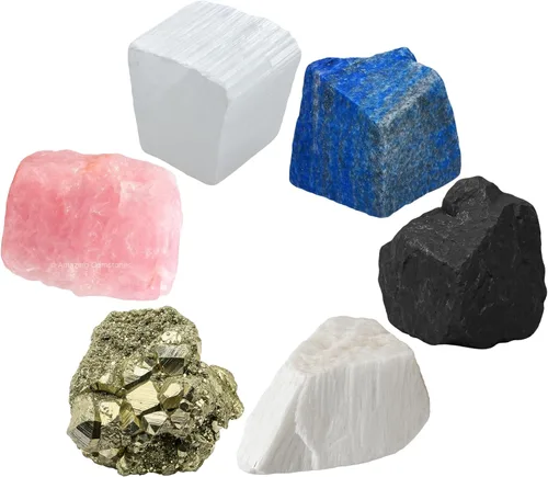 Vista 25 de Amazing Gemstone Cristales para manifestación de ansiedad, juego de 6 cristales curativos de amatista, sodalita, labradorita, angelita, granate