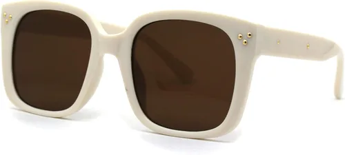 Vista 2 de Gafas de sol grandes rectangulares retro de plástico con borde de cuerno para mujer