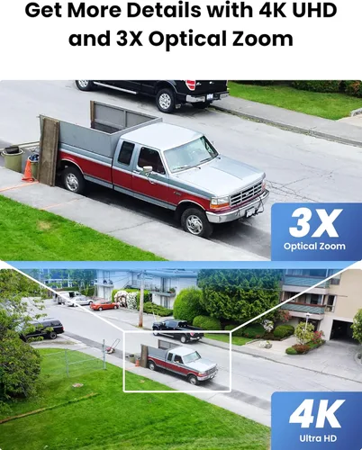 Vista 2 de Cámara de seguridad REOLINK 4K para exteriores con WiFi y enchufe, cámara PTZ para seguridad del hogar, nueva tecnología Wi-Fi 6, seguimiento