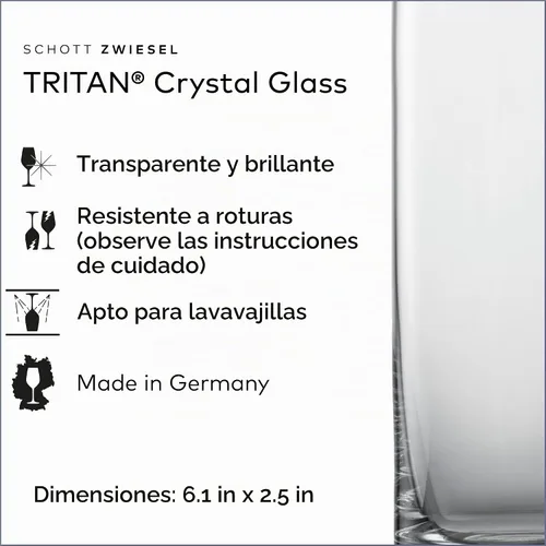 Vista 3 de Schott Zwiesel Tritan vaso de cristal de colección de insumos de bar convencionales, juego de 6, Transparente