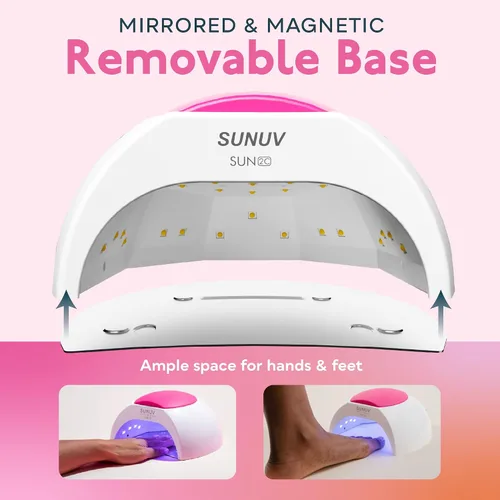 Vista 5 de Lámpara para las uñas con 4 ajustes de temporizador SUN2C 48 W LED UV de SUNUV, sensor para uñas de gel y el curado de las uñas del pie rosa (A-Rose)