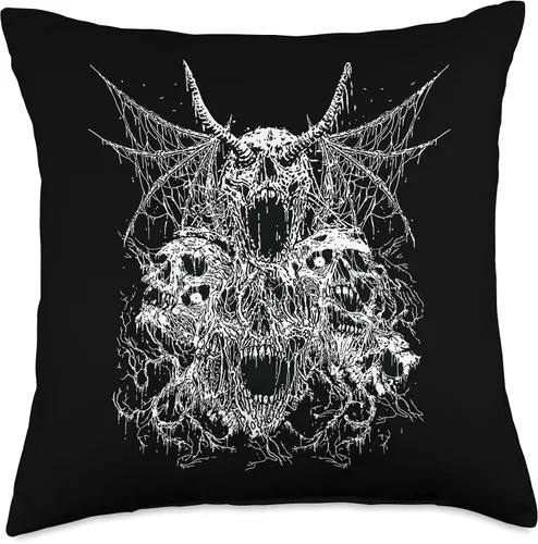 Vista 4 de Goth Devil Baphomet & Hail Satan I Women & Men Cojín Goth I Satanic & Gothic & Occult I Retro Demon de 16 x 16 pulgadas, multicolor