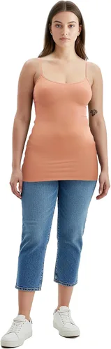 Vista 256 de Emmalise Camisola larga casual básica para mujer, con tirantes ajustables, top en capas