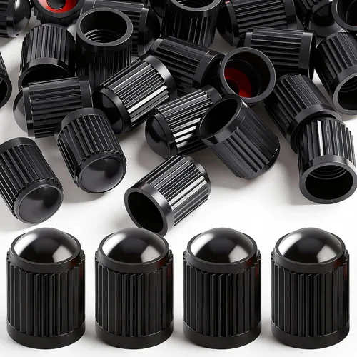 Vista 26 de 10 piezas de tapas de válvula de neumático TPMS con vástago largo, tapas de válvula de rueda de plástico negro para TPMS TR20008, tapas de vástago