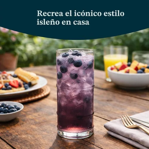 Vista 4 de Libbey Tiki Bamboo Highball - Juego de 4 vasos de cóctel icónicos de 16 onzas de alto, vasos modernos de vidrio para patio trasero y fiestas