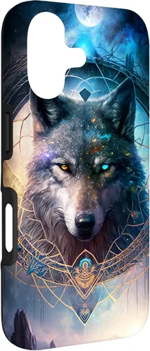 Vista 3 de Wolf Mystical Surreal Fantasy Funda para iPhone 17