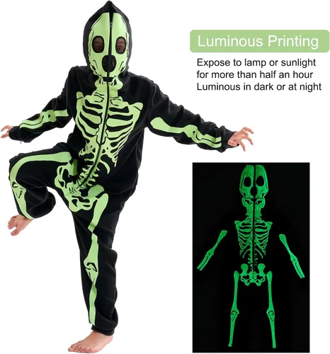 Vista 2 de Cheetah Tiger Skeleton Costume Toddler Kids Adult Halloween Costume Animal Oneise Costume Outfit for Girls Boys Women Men