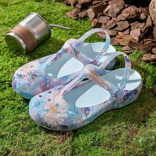 Vista 3 de Zuecos clásicos de jardín para mujer, suela gruesa, antideslizantes, estilo Baotou, sandalias de agua informales, para exteriores y playa.