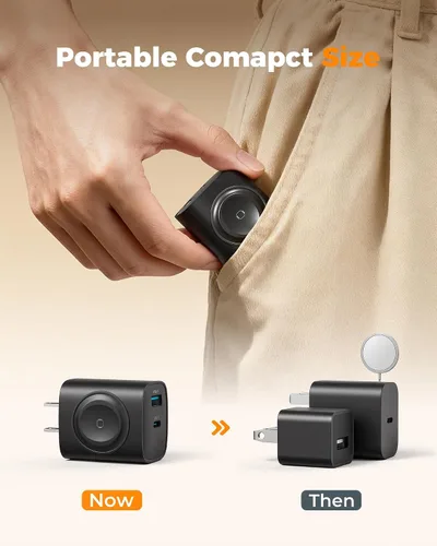 Vista 3 de TESSAN Bloques de carga para cargador de Apple Watch, bloque de cargador Negro